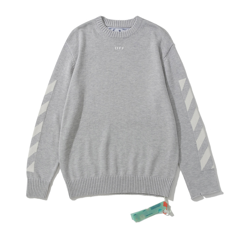 Off-White Black Grey Army Green Graphic Knitwear 301