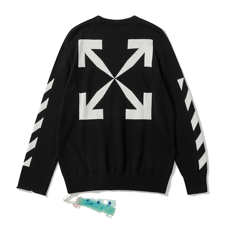 Off-White Black Grey Army Green Graphic Knitwear 301