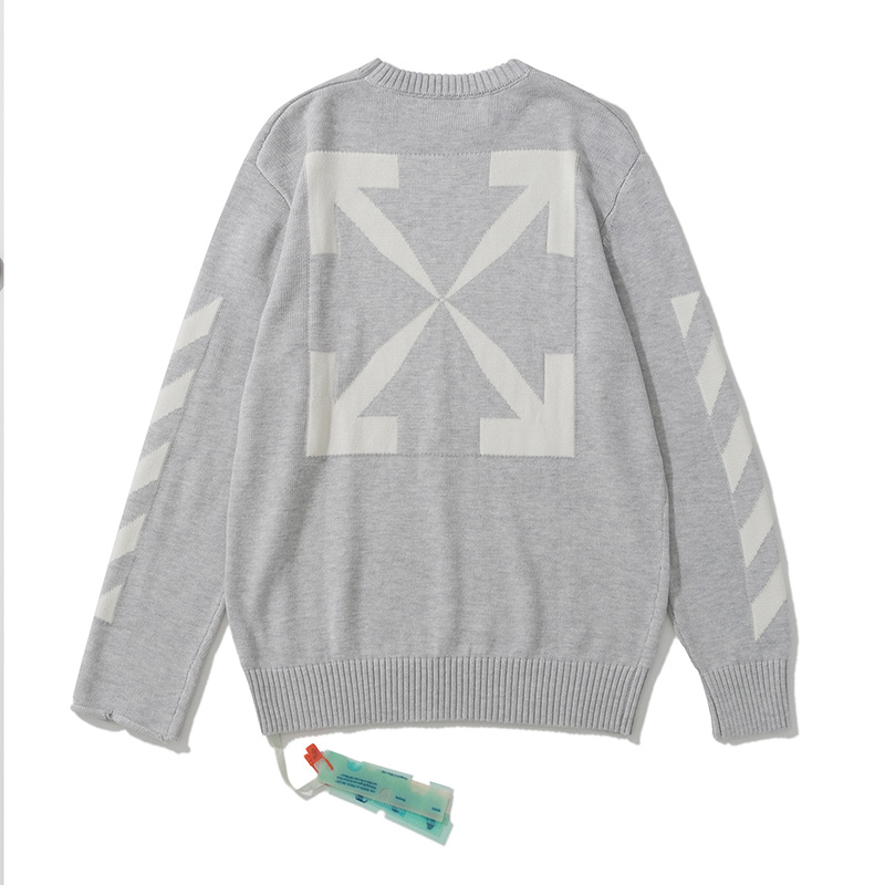 Off-White Black Grey Army Green Graphic Knitwear 301