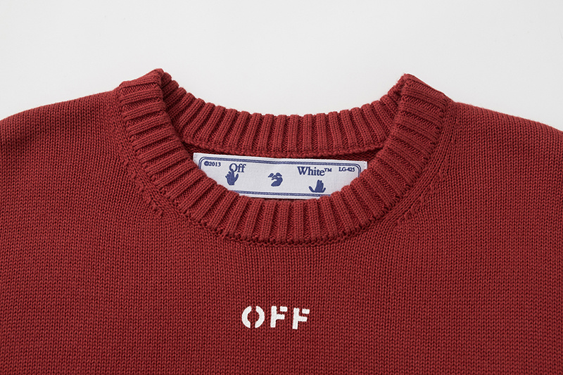 Off-White Black Grey Army Green Graphic Knitwear 301