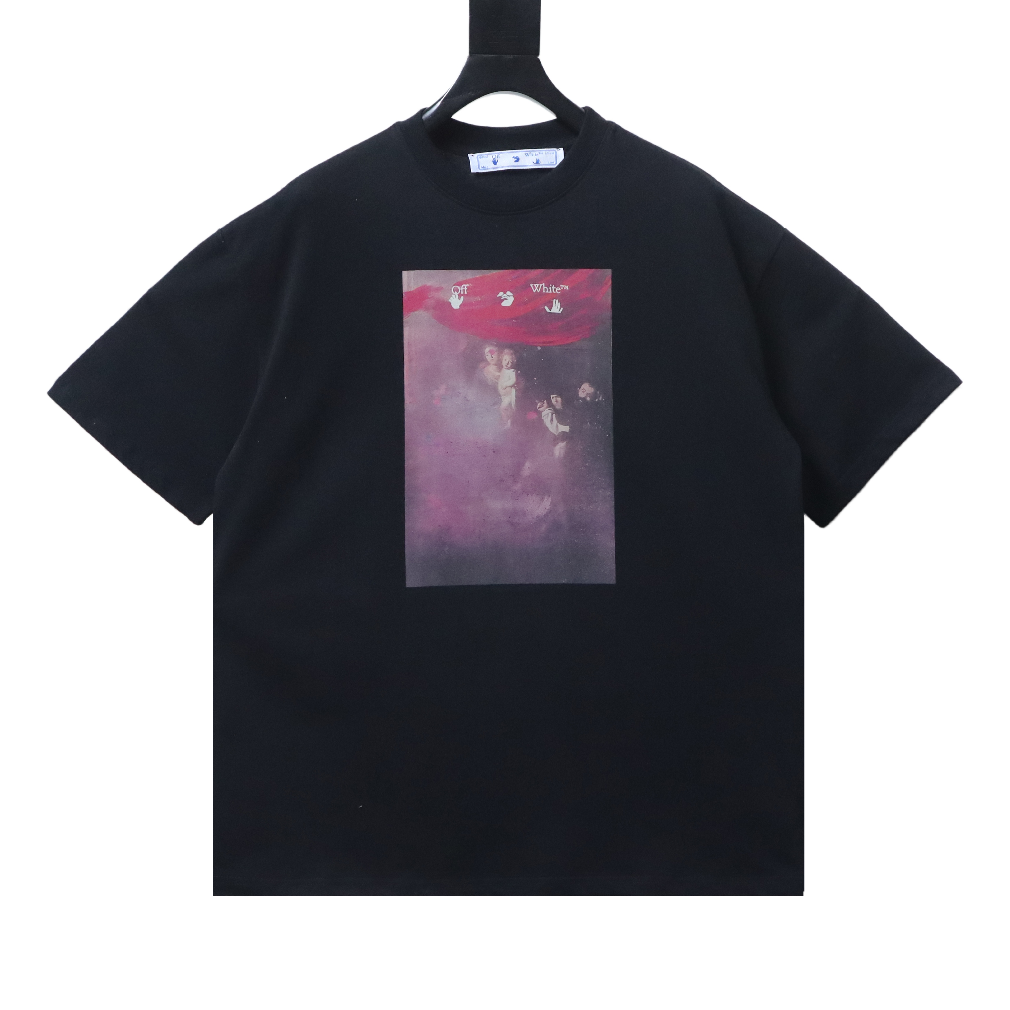 Off-White Blurry Oil Painting Arrow Cotton T-Shirt Black H150
