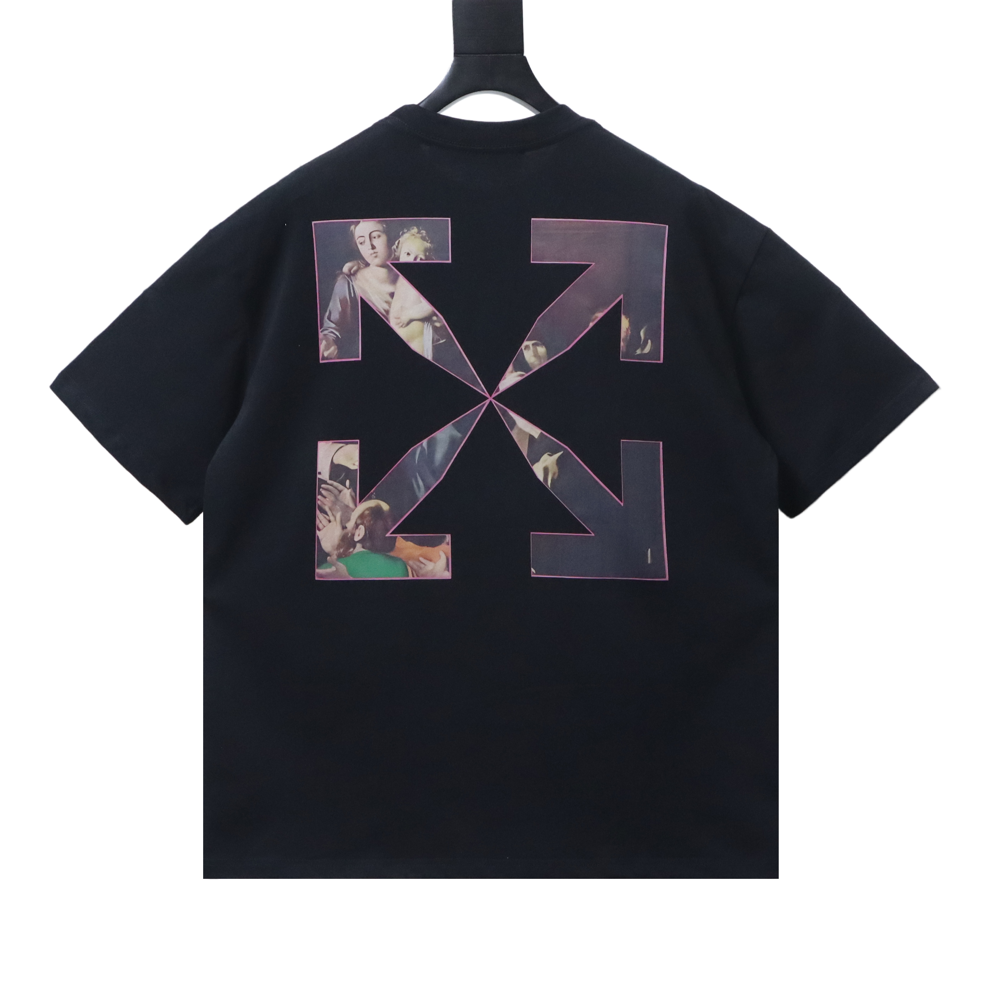 Off-White Blurry Oil Painting Arrow Cotton T-Shirt Black H150