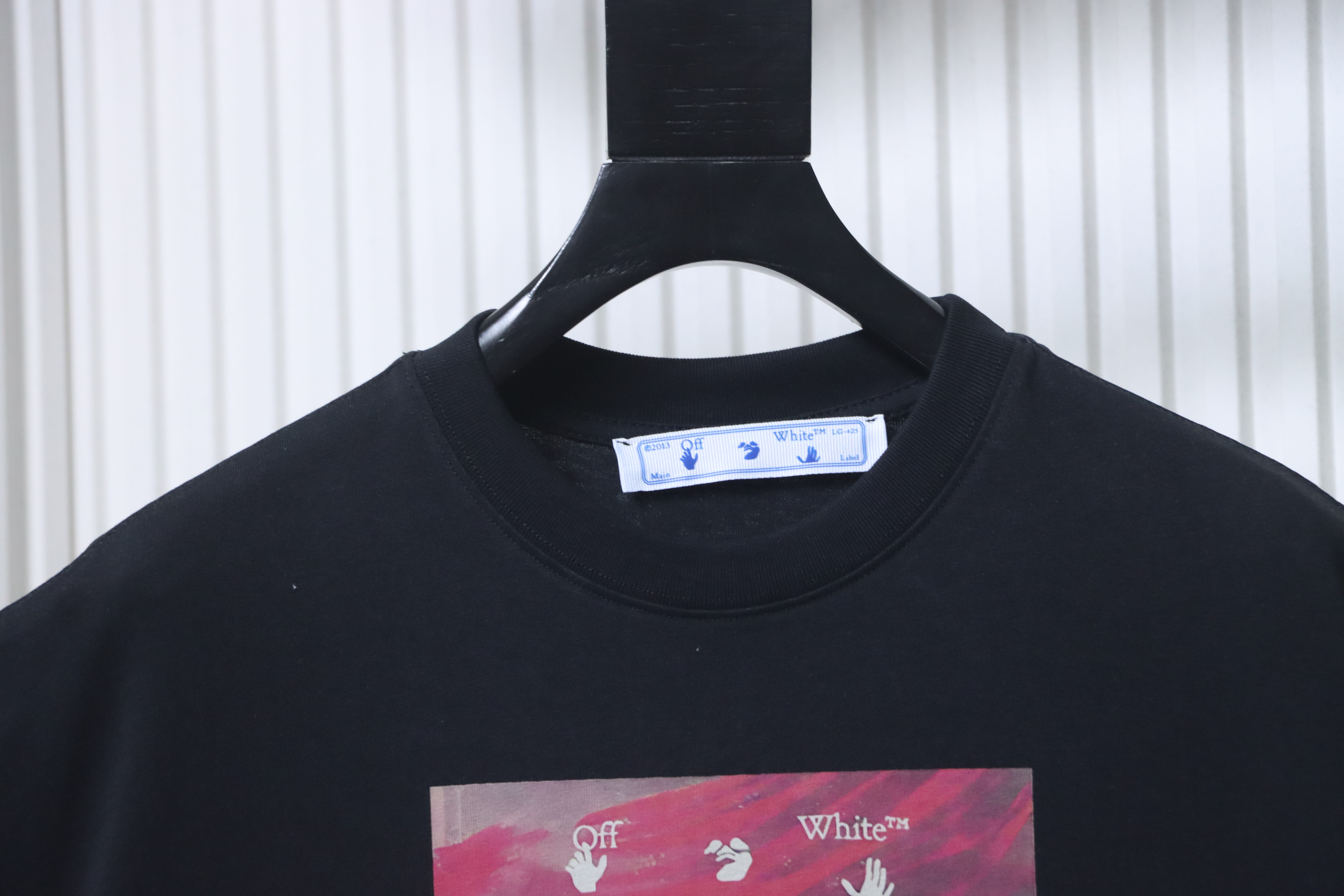 Off-White Blurry Oil Painting Arrow Cotton T-Shirt Black H150