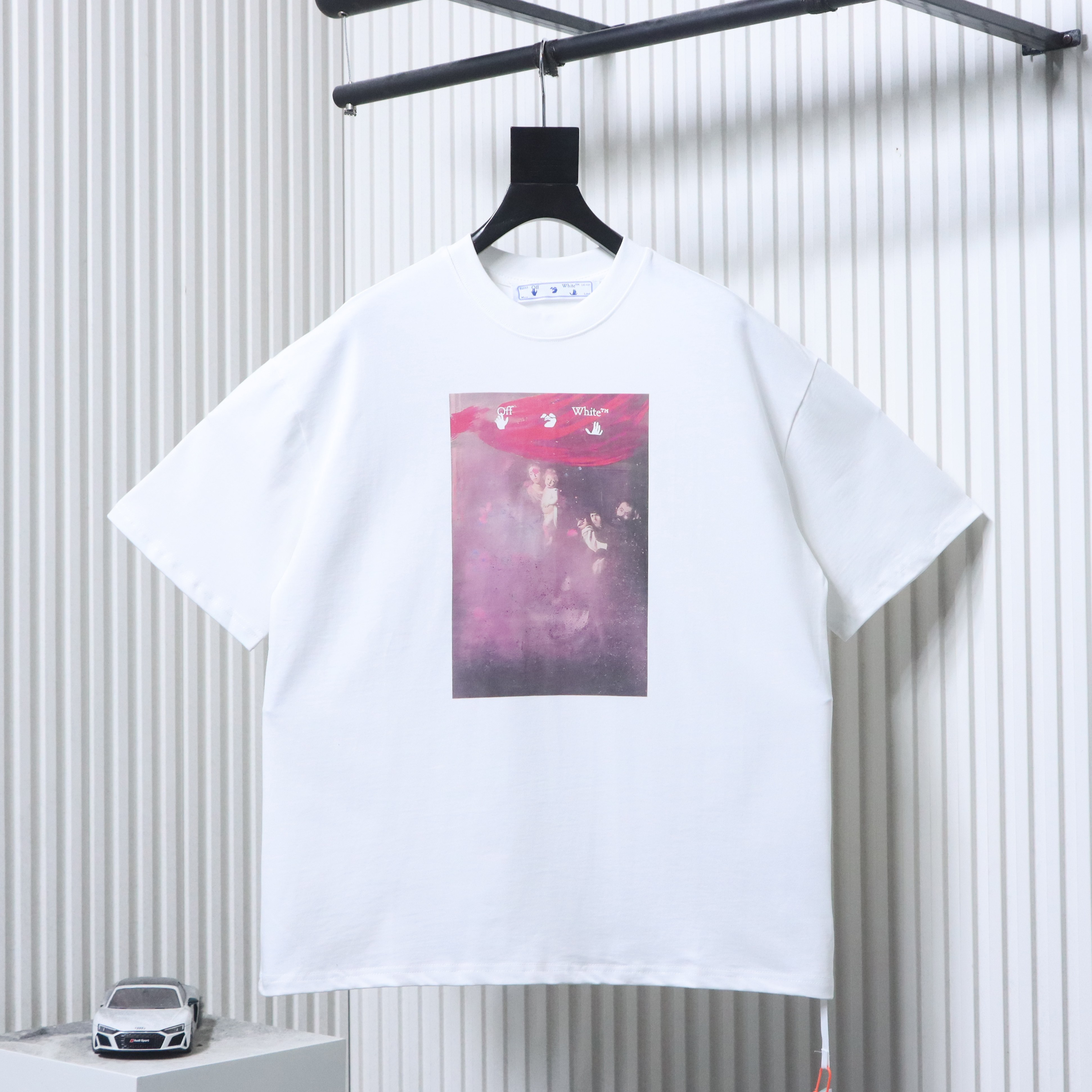 Off-White Blurry Oil Painting Arrow Cotton T-Shirt White H150