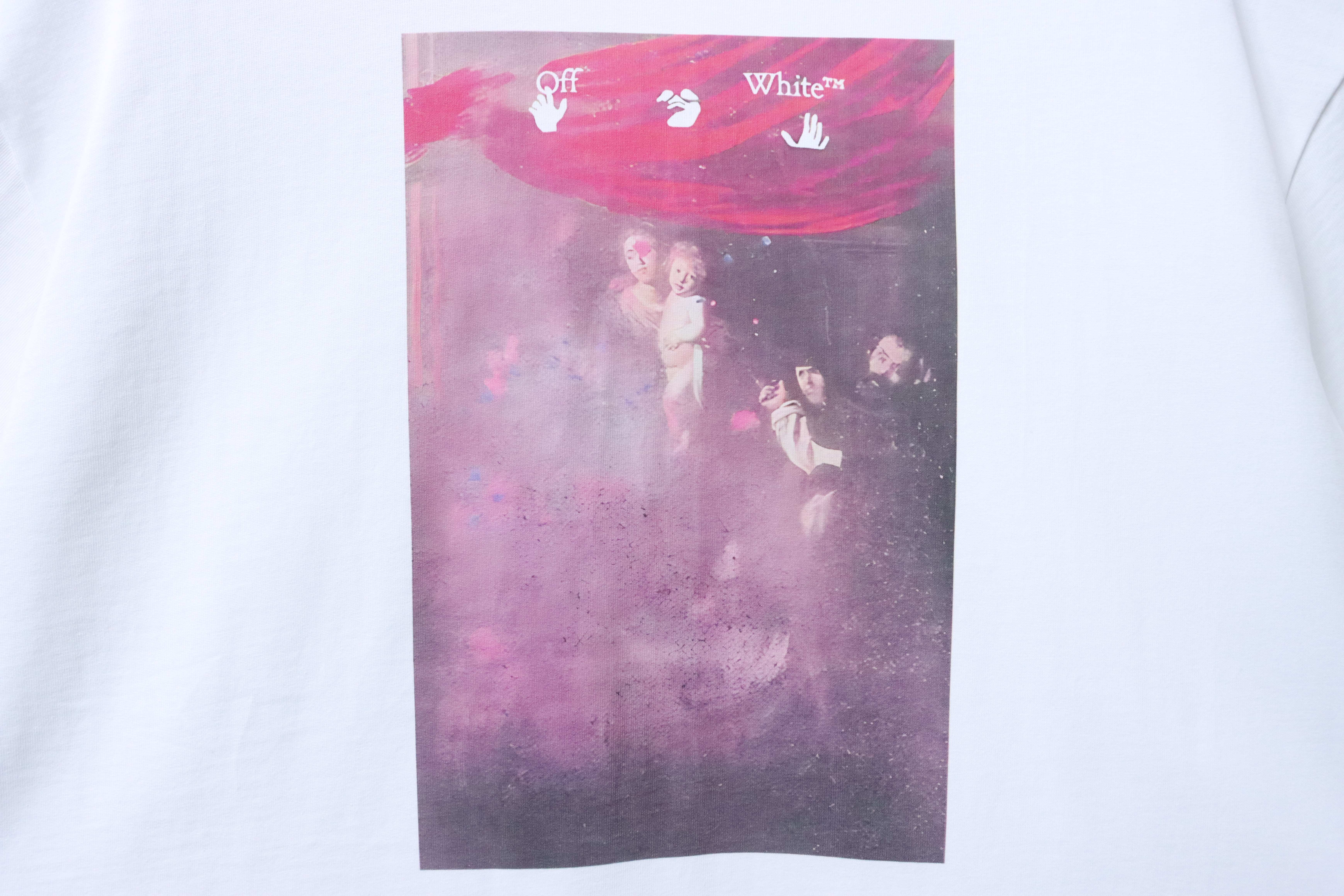 Off-White Blurry Oil Painting Arrow Cotton T-Shirt White H150