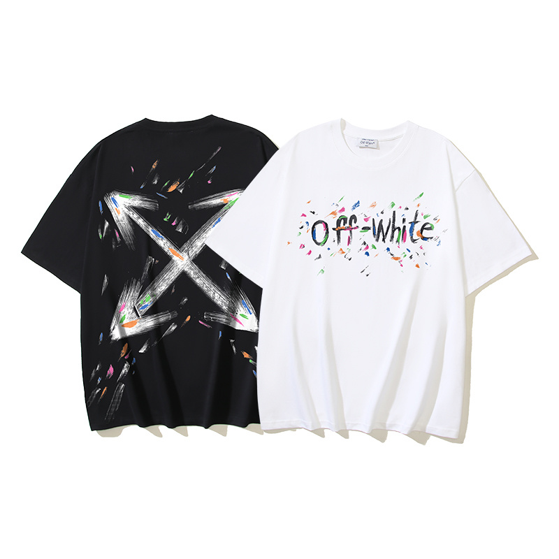 Off-White Brush Arrow Ink Splash Heavyweight T-Shirt Black H110 1207