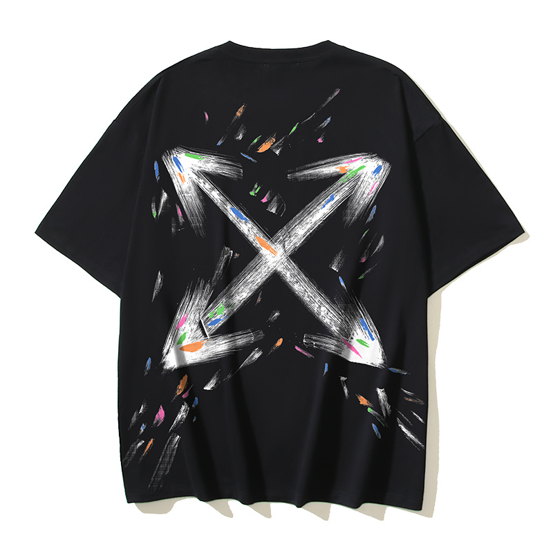 Off-White Brush Arrow Ink Splash Heavyweight T-Shirt Black H110 1207