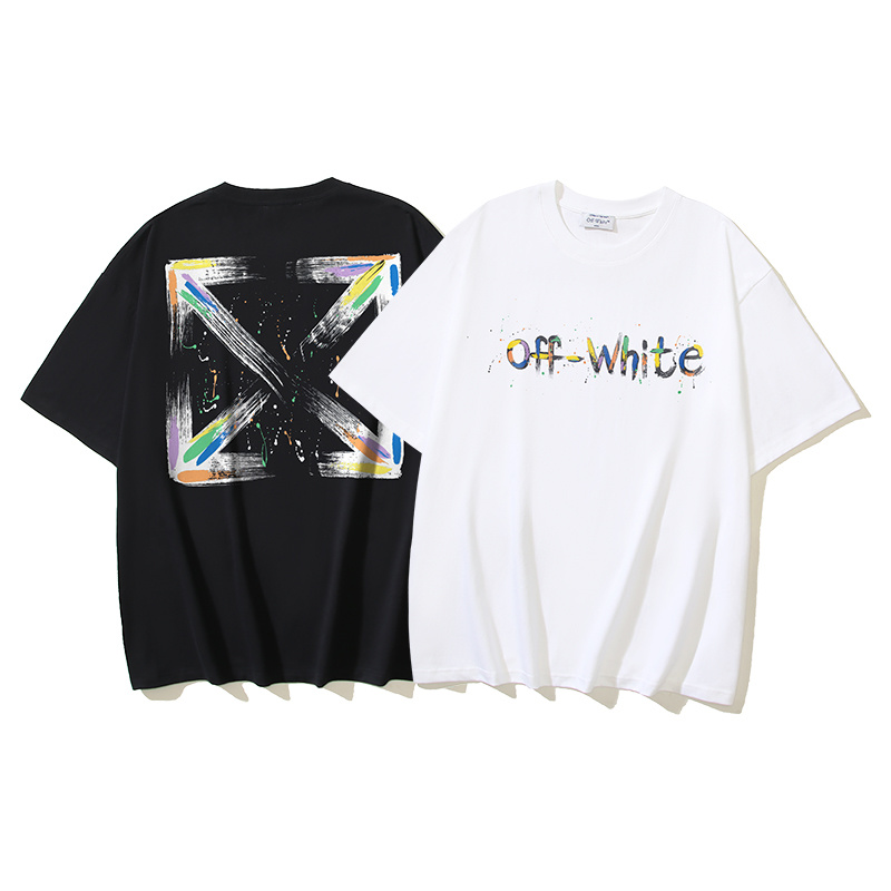 Off-White Brush Arrow Ink Splash Heavyweight T-Shirt White H110 1208