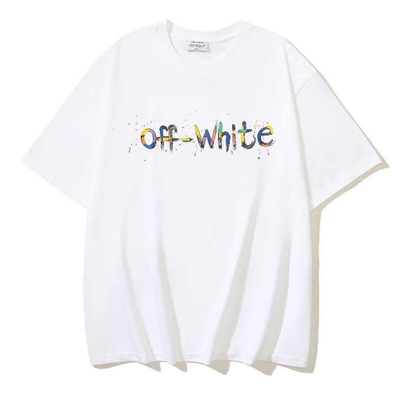 Off-White Brush Arrow Ink Splash Heavyweight T-Shirt White H110 1208