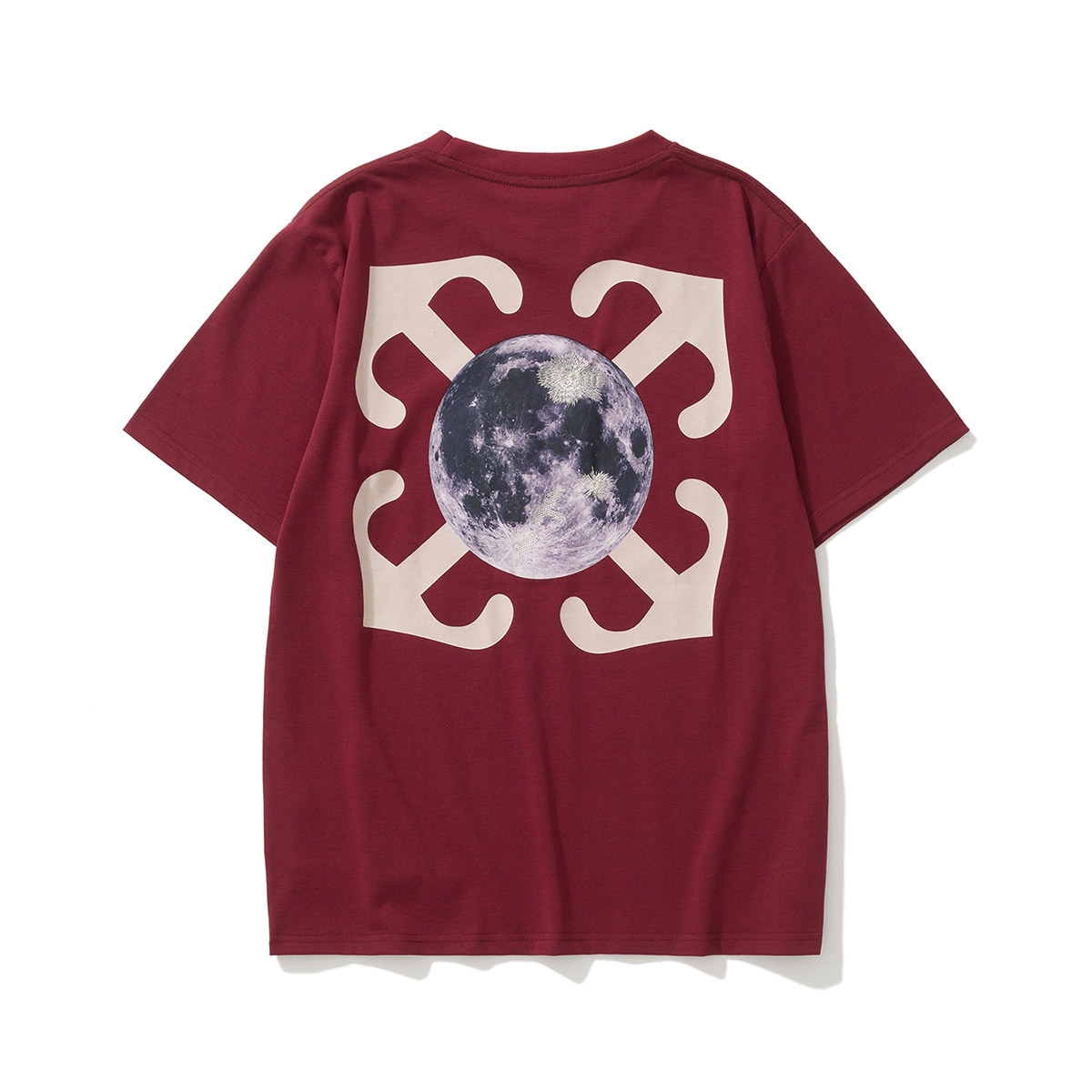 Off-White Burgundy Black Graphic T-Shirt 6132