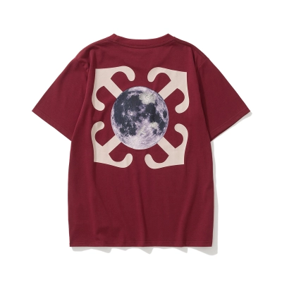 Off-White Burgundy Black Graphic T-Shirt 6132 02