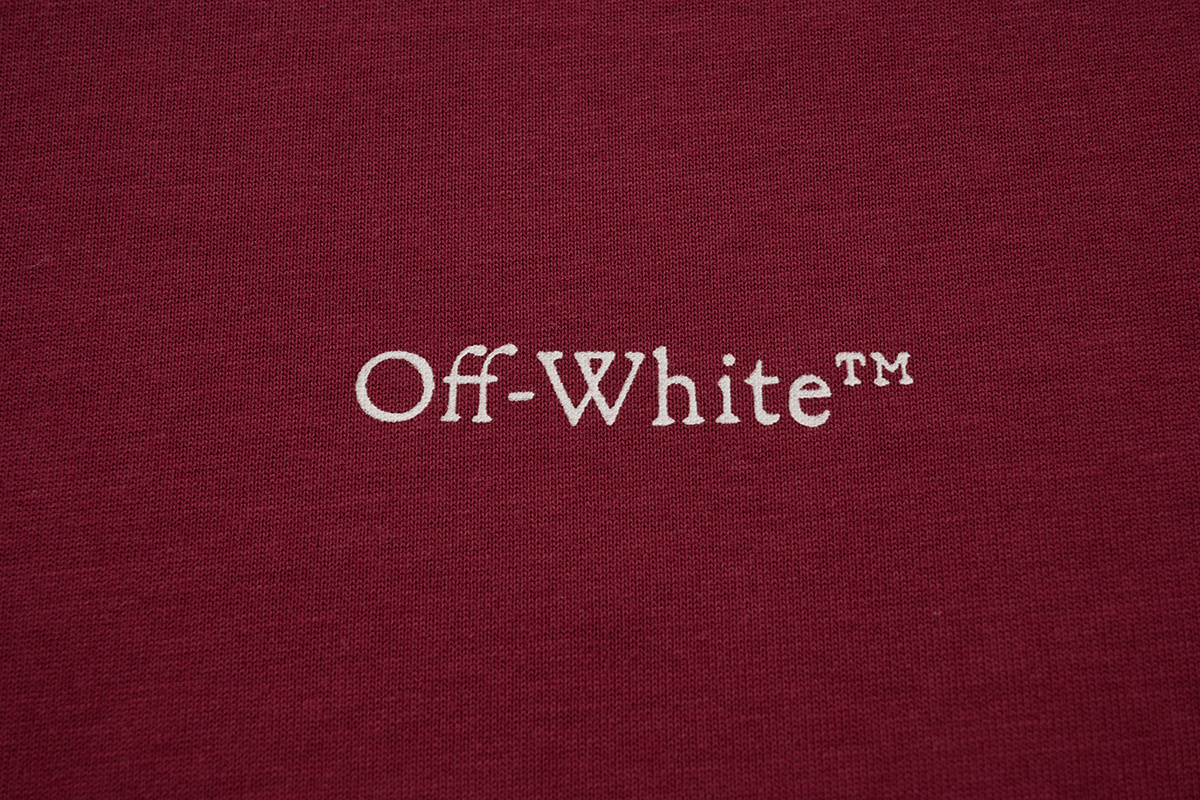 Off-White Burgundy Black Graphic T-Shirt 6132