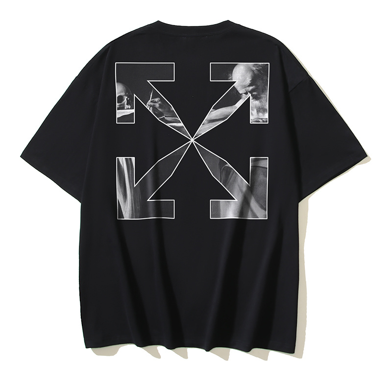 Off-White Caravaggio Religious Oil Painting Arrow Heavyweight T-Shirt H100 1196