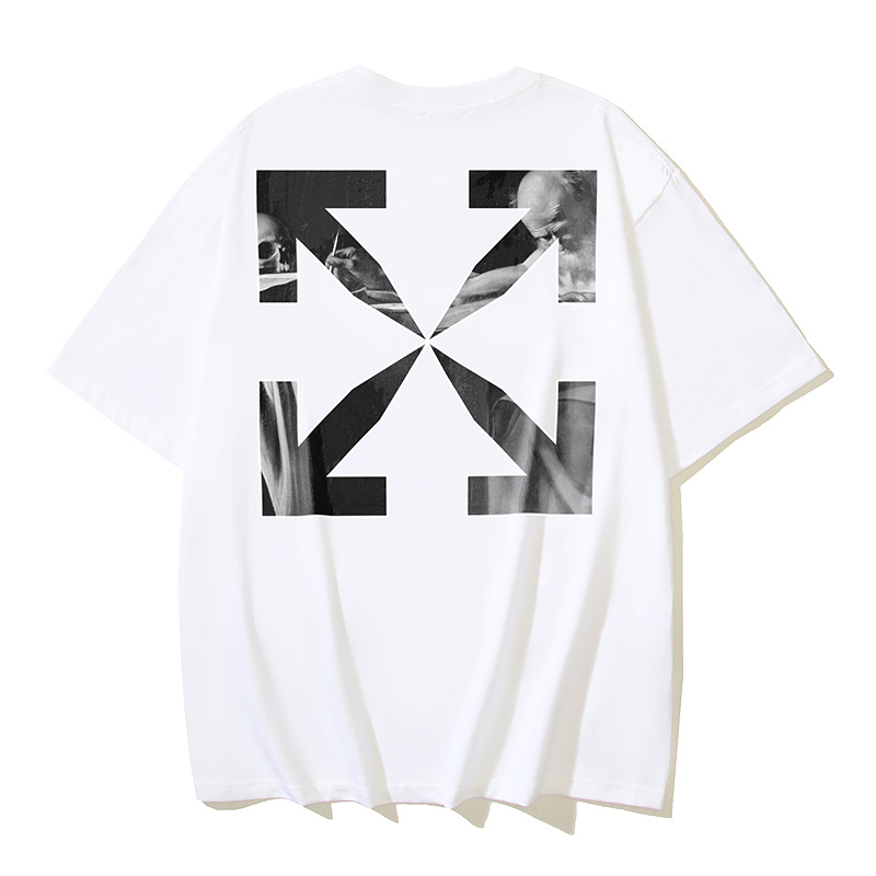 Off-White Caravaggio Religious Oil Painting Arrow Heavyweight T-Shirt H100 1196