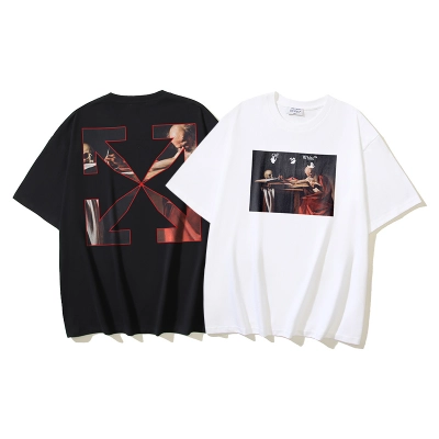 Off-White Caravaggio Religious Oil Painting Arrow Heavyweight T-Shirt H110 1020 01
