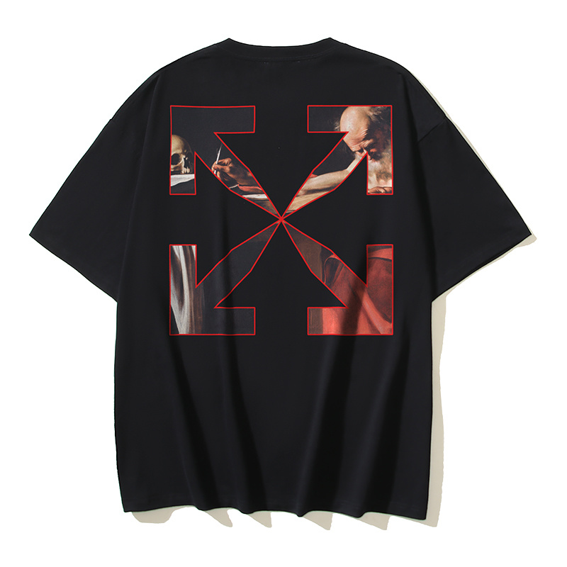 Off-White Caravaggio Religious Oil Painting Arrow Heavyweight T-Shirt H110 1020