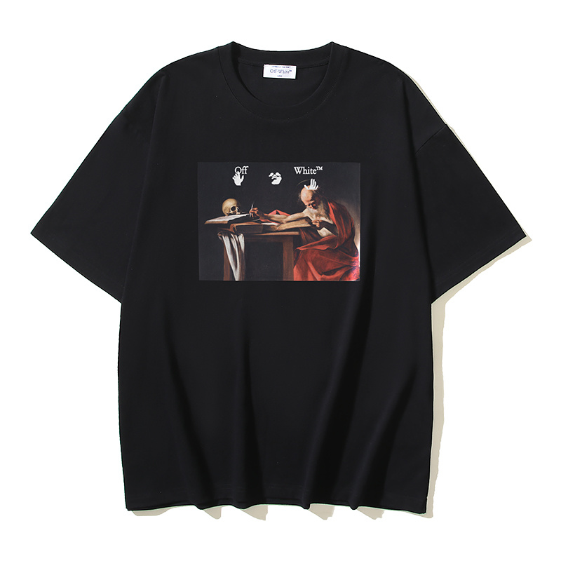 Off-White Caravaggio Religious Oil Painting Arrow Heavyweight T-Shirt H110 1020