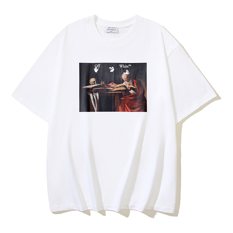 Off-White Caravaggio Religious Oil Painting Arrow Heavyweight T-Shirt H110 1020