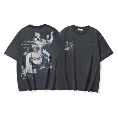 Off-White Caravaggio Religious Oil Painting Arrow Washed Heavyweight T-Shirt 1339 01