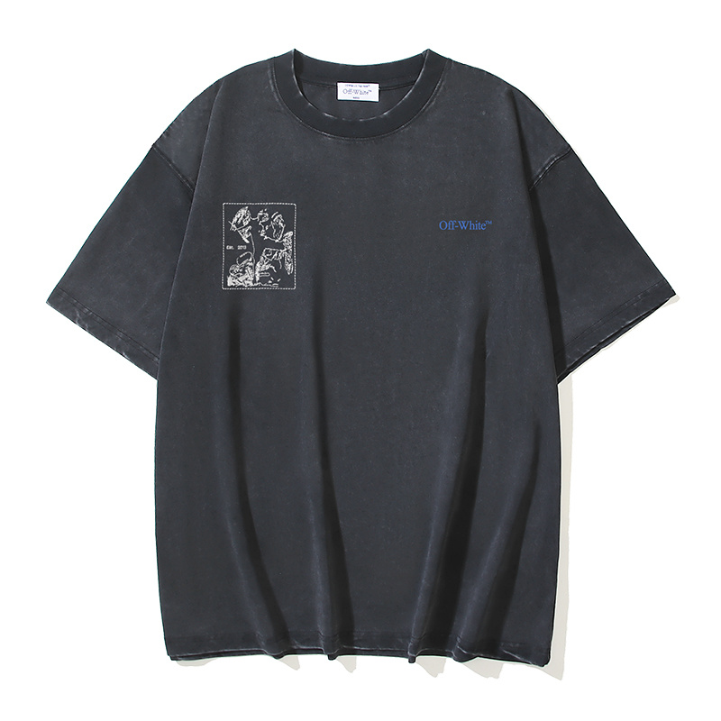 Off-White Caravaggio Religious Oil Painting Arrow Washed Heavyweight T-Shirt 1339