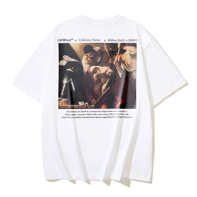 Off-White Caravaggio Religious Oil Painting Heavyweight T-Shirt H100 1183