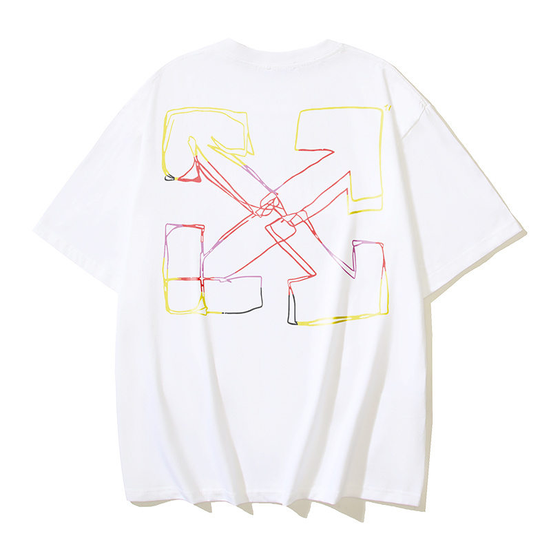 Off-White Colorful Painting Cartoon Figure Heavyweight T-Shirt H110 1180