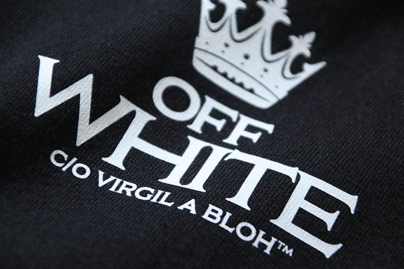 Off-White Crown Diagonal Stripe Barber Graphic Heavyweight T-Shirt H100 1335