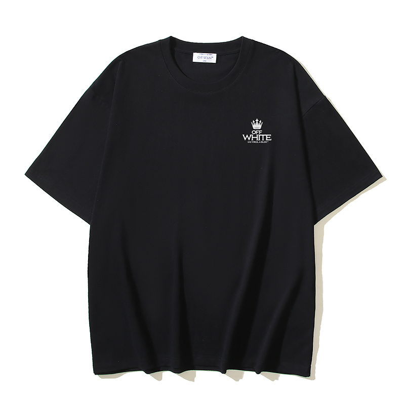 Off-White Crown Diagonal Stripe Barber Graphic Heavyweight T-Shirt H100 1335