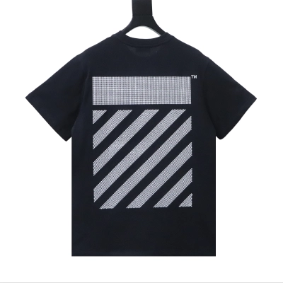 Off-White Cutout Beaded Embroidery Twill T-Shirt H170 01