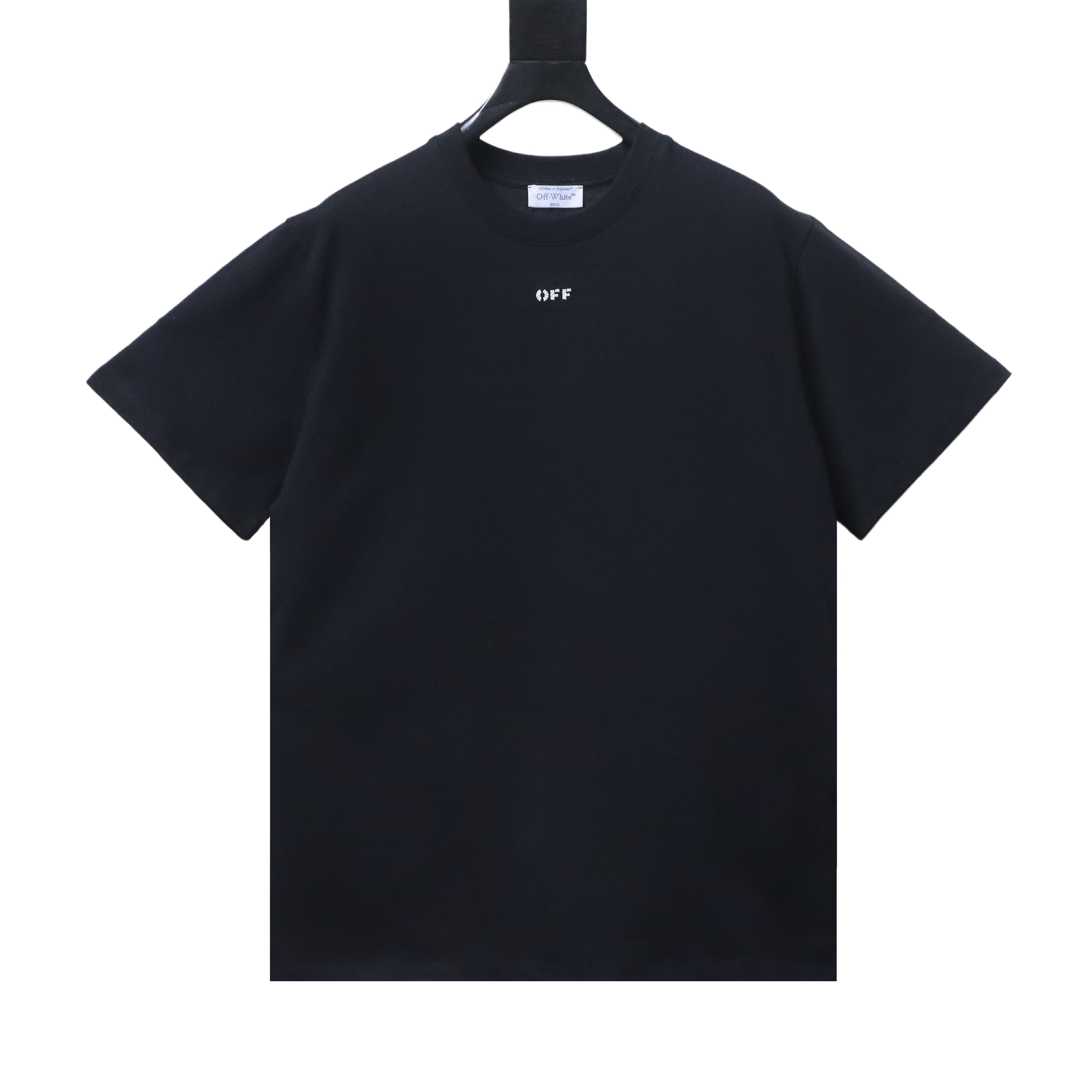 Off-White Cutout Beaded Embroidery Twill T-Shirt H170