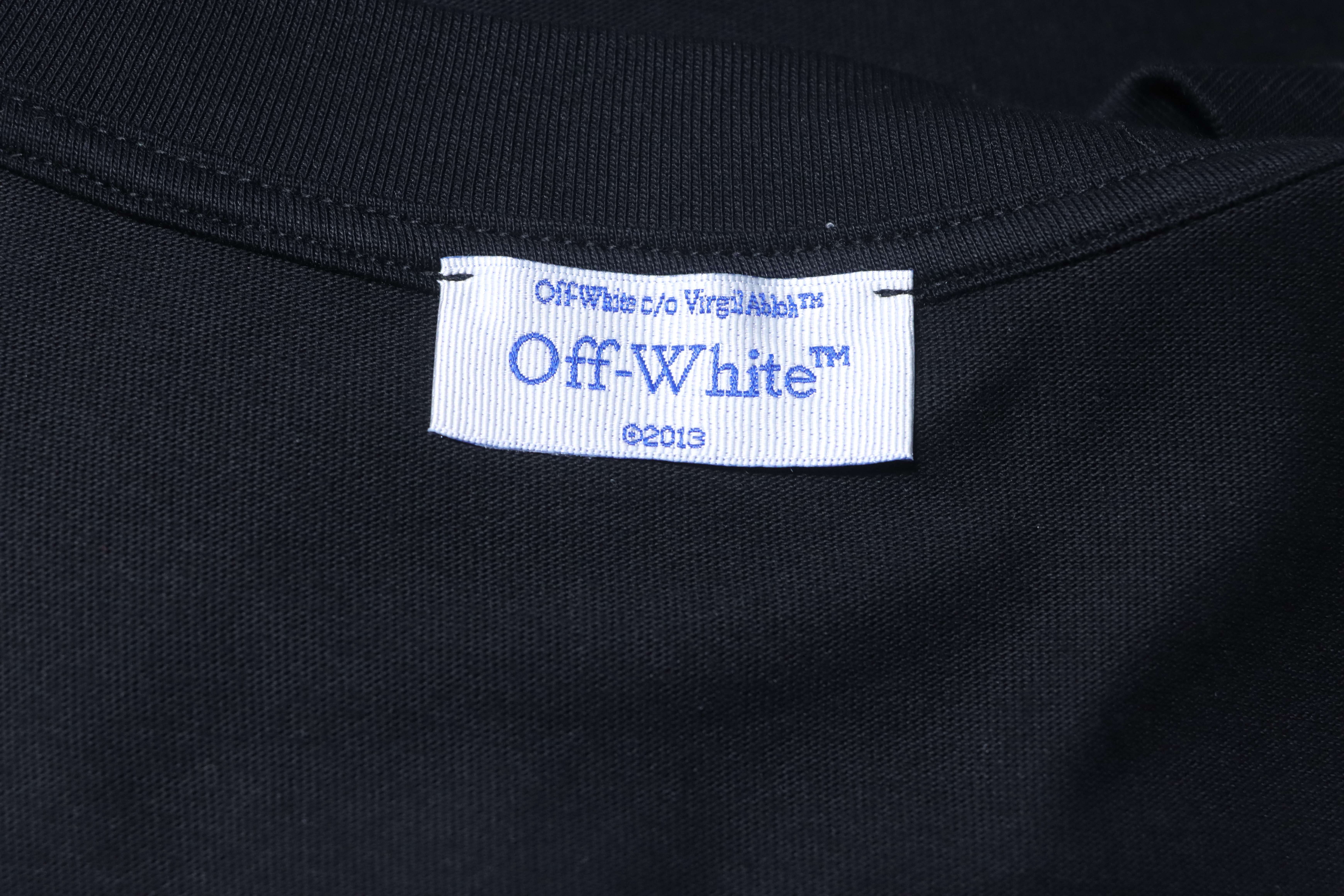 Off-White Cutout Beaded Embroidery Twill T-Shirt H170