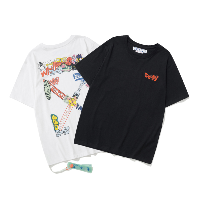 Off-White Digital Print Black White Graphic T-Shirt 6129