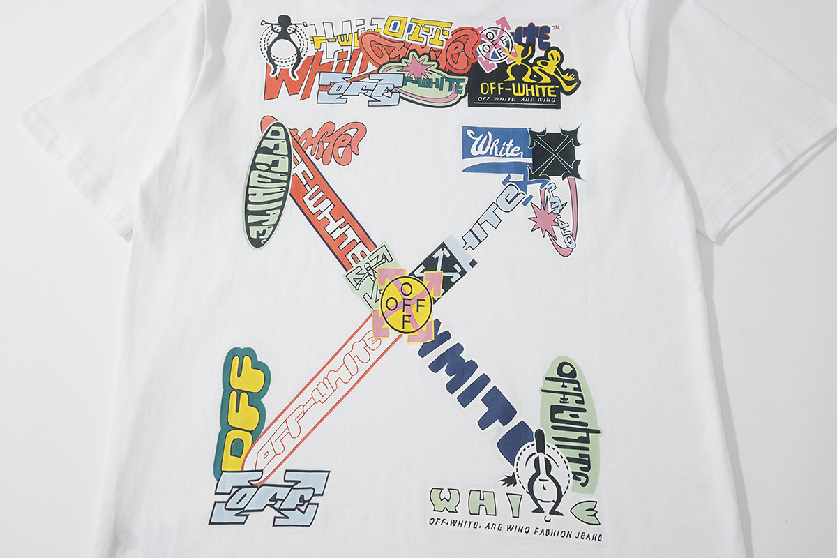 Off-White Digital Print Black White Graphic T-Shirt 6129