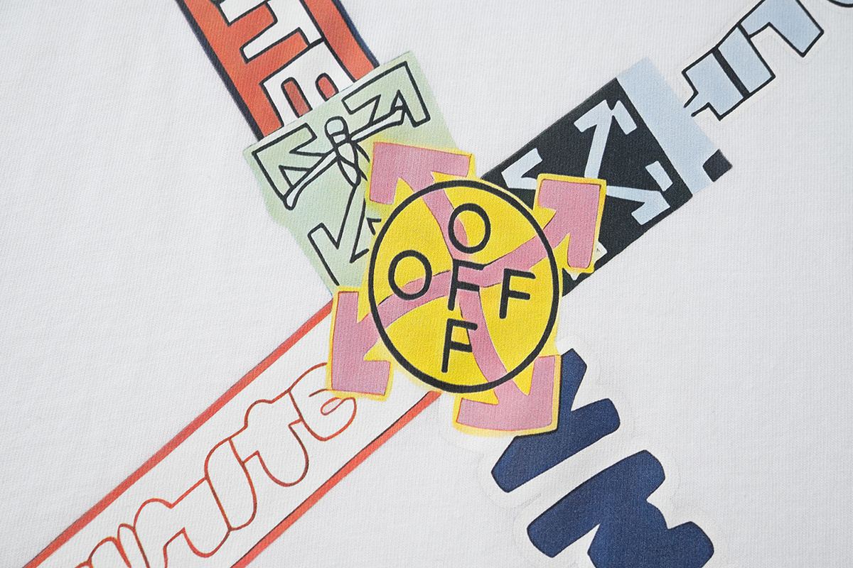 Off-White Digital Print Black White Graphic T-Shirt 6129