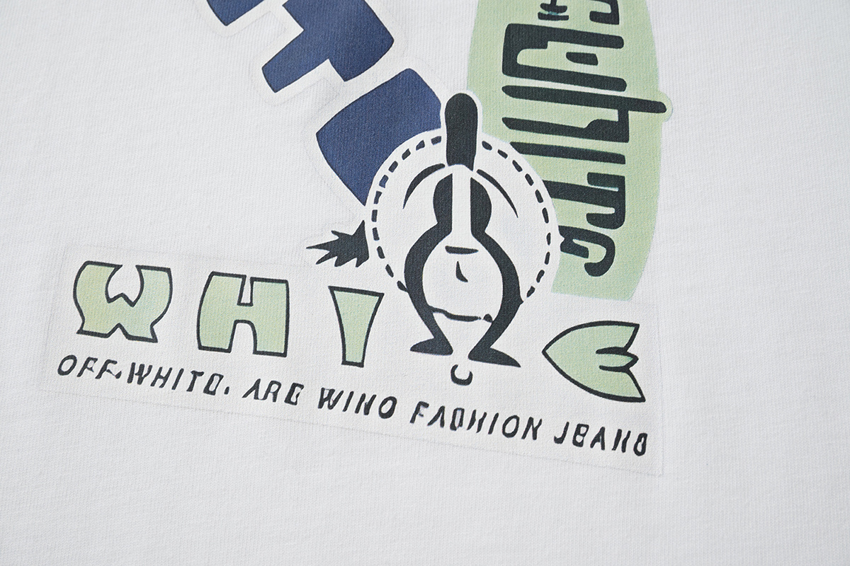 Off-White Digital Print Black White Graphic T-Shirt 6129