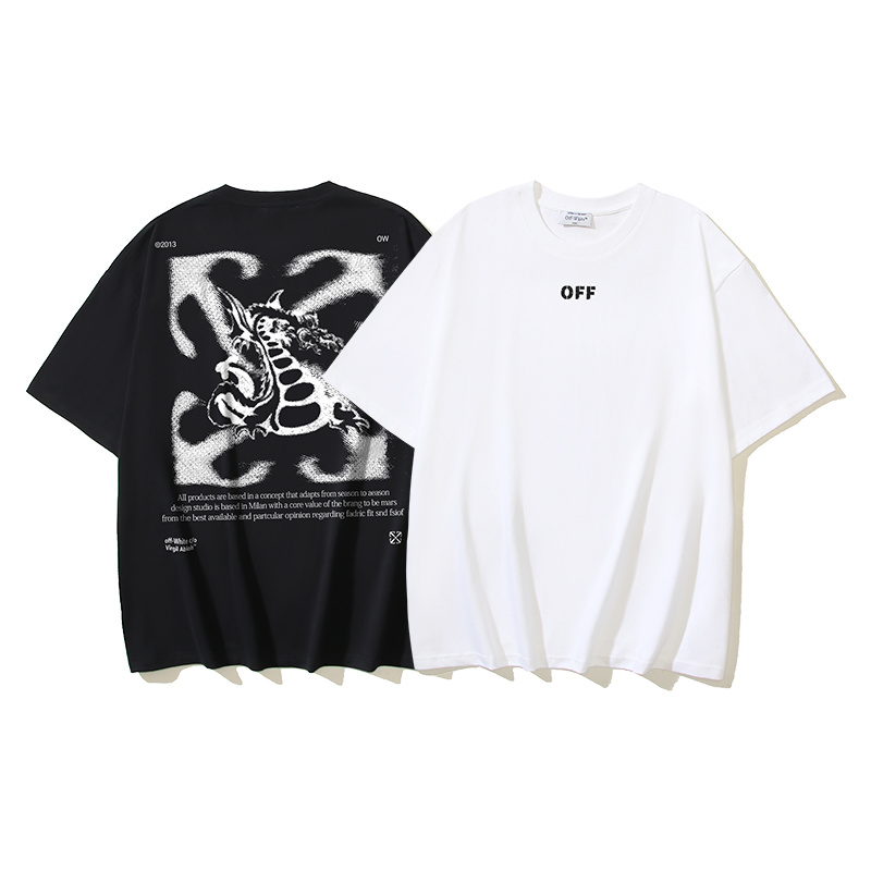 Off-White Dragon Pattern Arrow Heavyweight T-Shirt H100 1089