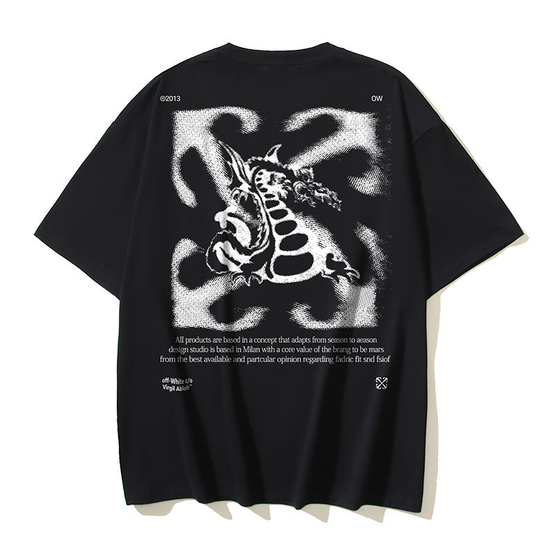 Off-White Dragon Pattern Arrow Heavyweight T-Shirt H100 1089