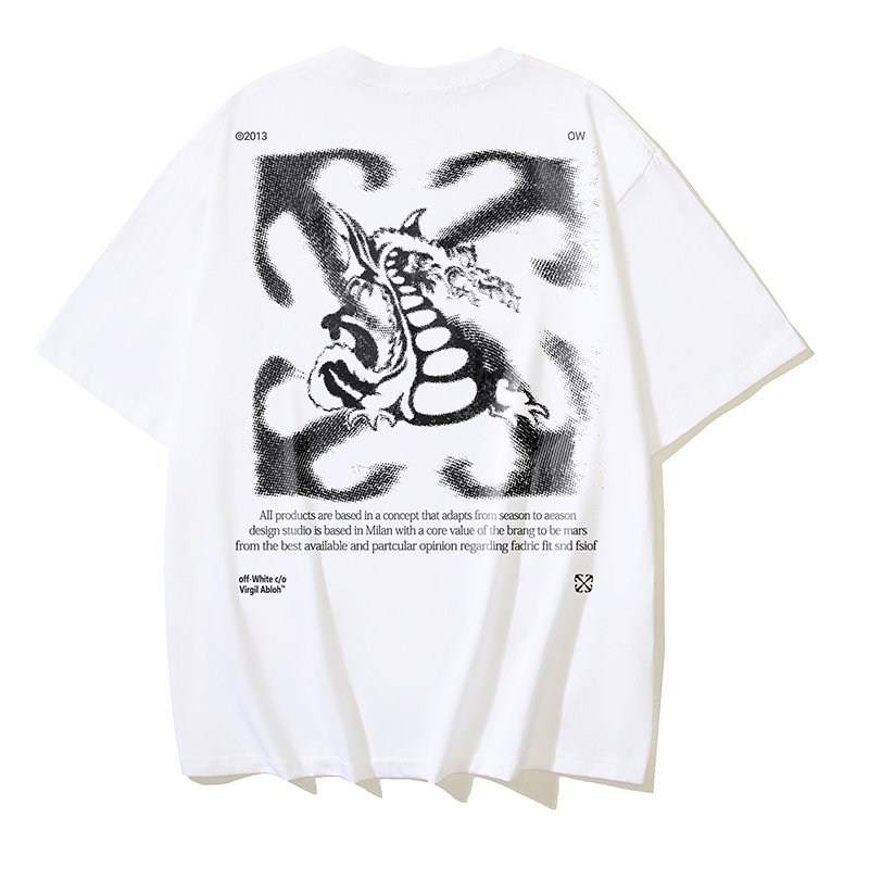 Off-White Dragon Pattern Arrow Heavyweight T-Shirt H100 1089
