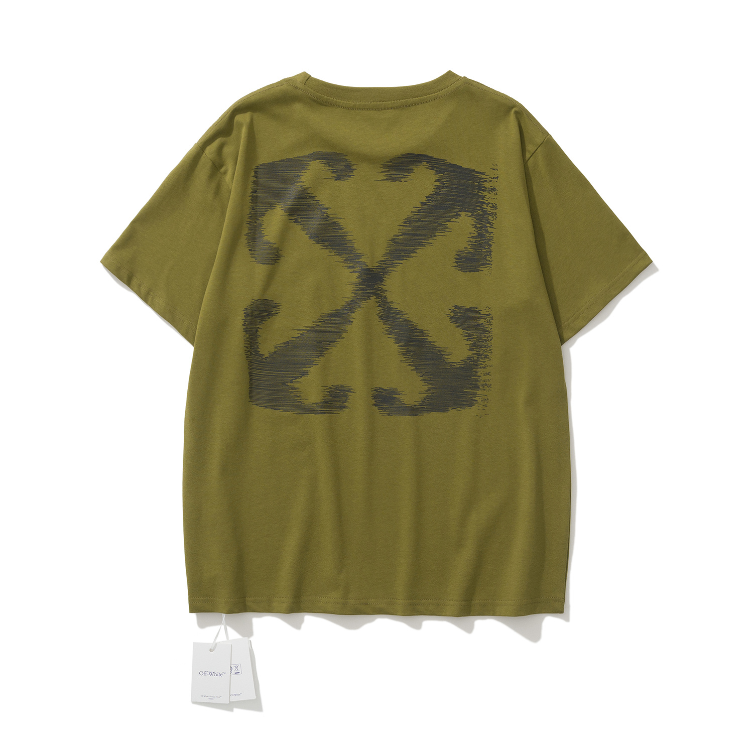 Off-White European Fit Black Green Graphic T-Shirt 6136