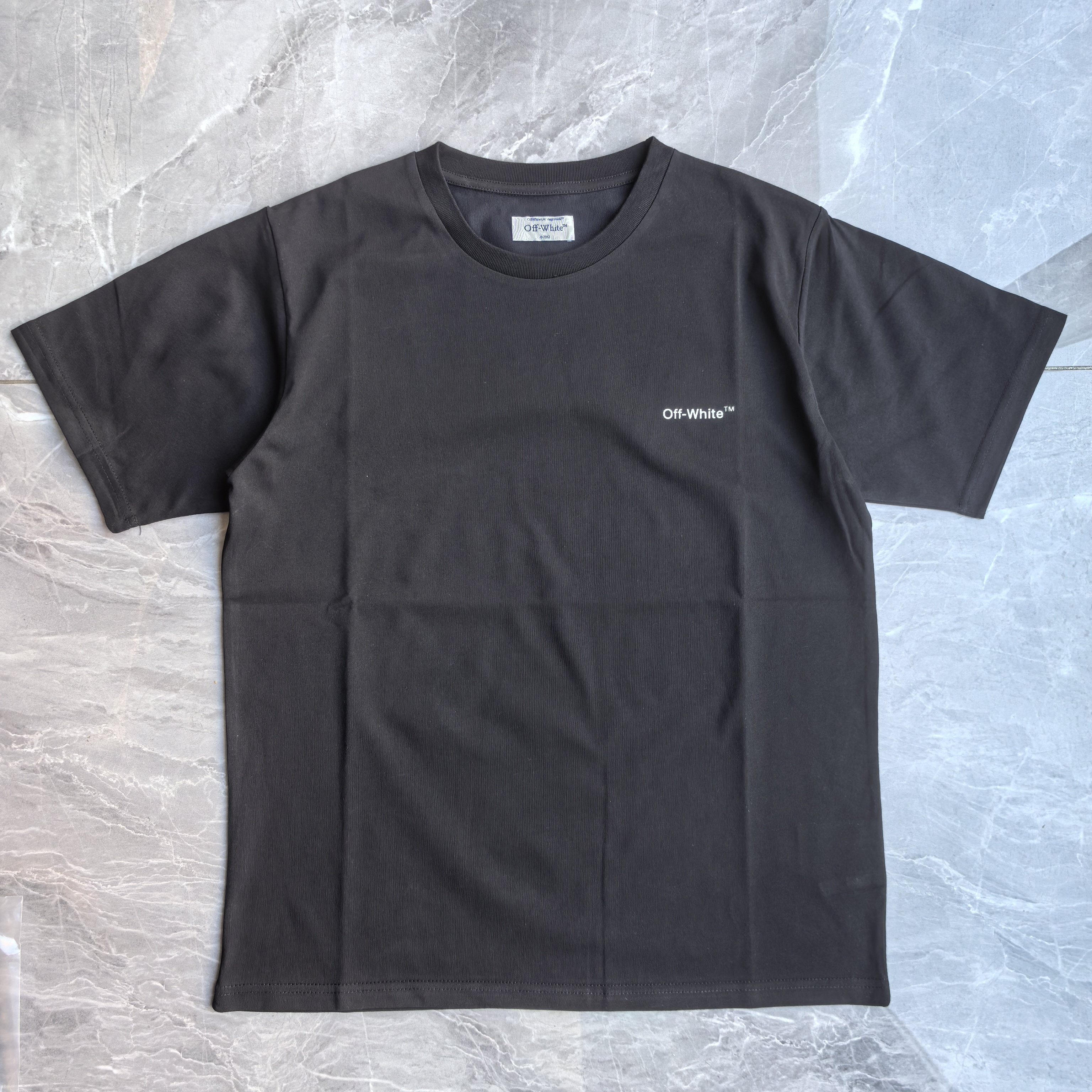 Off-White European Fit Black Green Graphic T-Shirt 6136