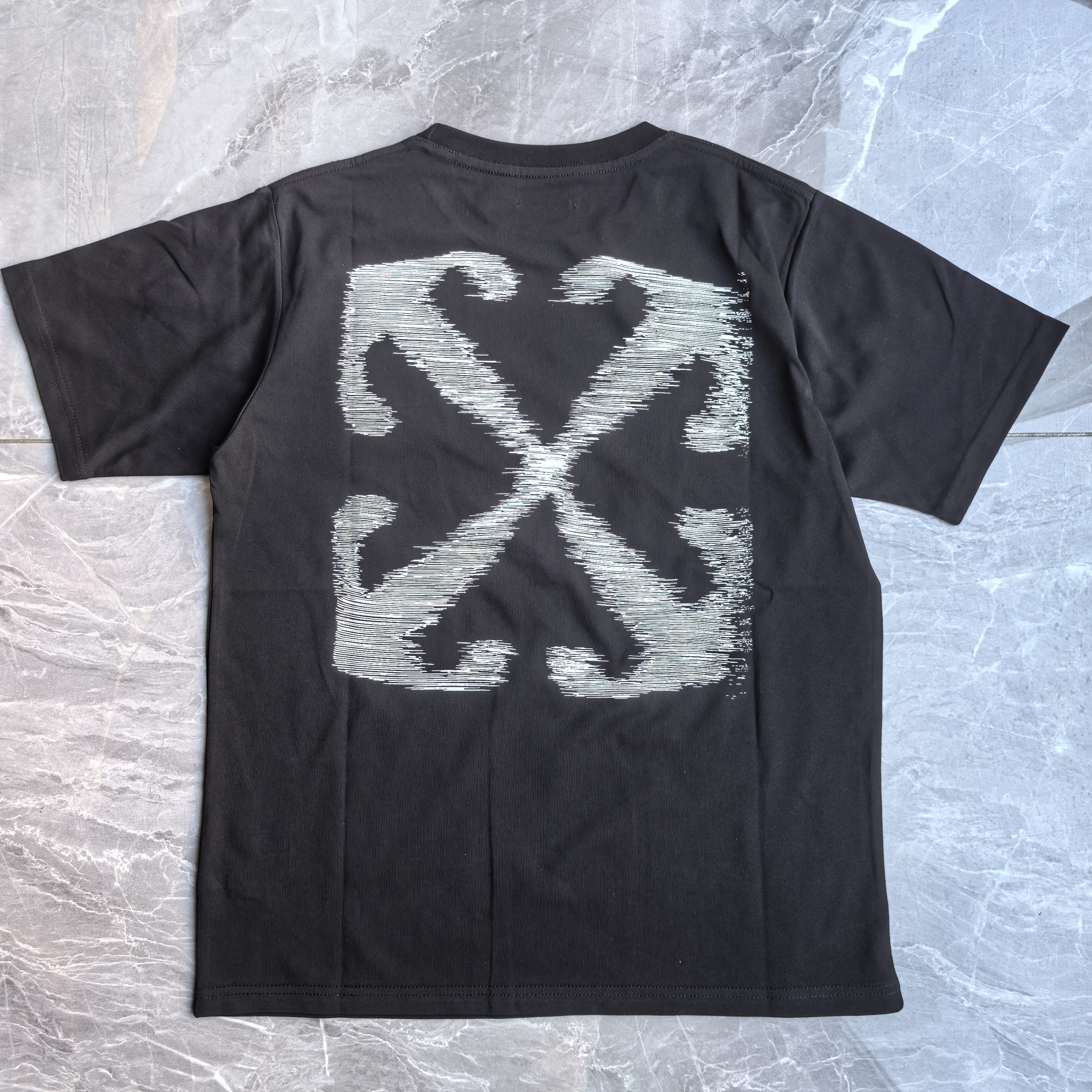 Off-White European Fit Black Green Graphic T-Shirt 6136