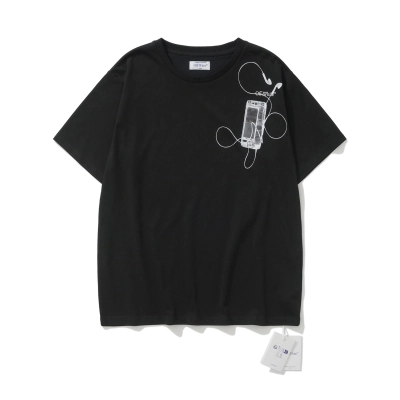 Off-White European Fit Black Light Brown Graphic T-Shirt 6133 02