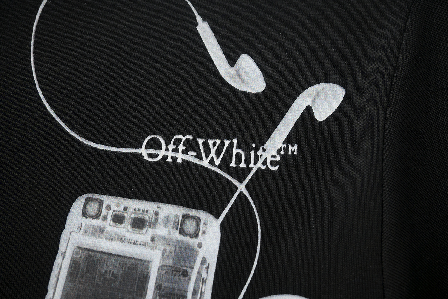 Off-White European Fit Black Light Brown Graphic T-Shirt 6133