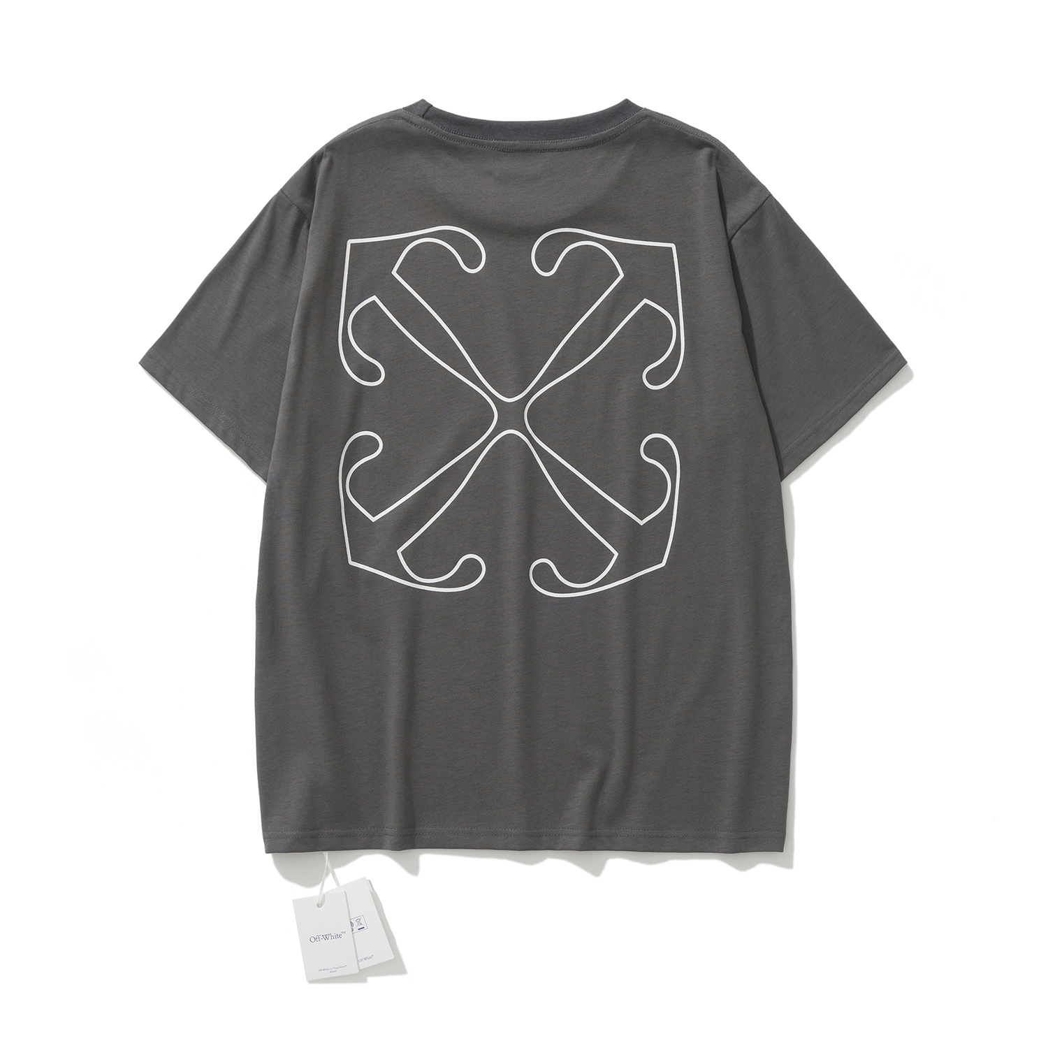Off-White European Fit Cement Grey Graphic T-Shirt 6135