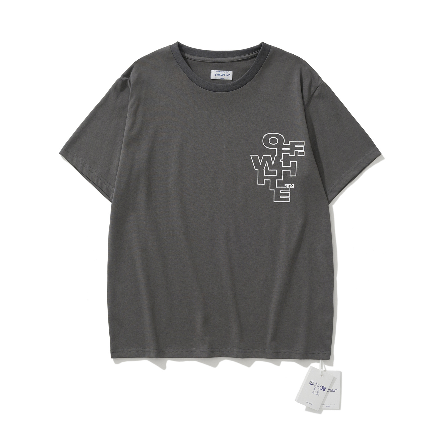 Off-White European Fit Cement Grey Graphic T-Shirt 6135
