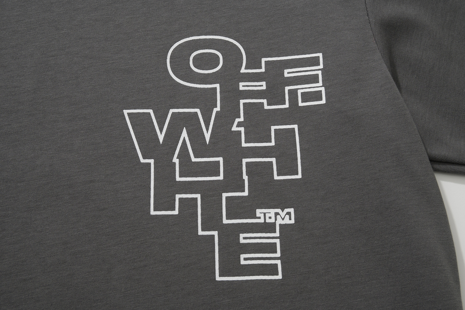 Off-White European Fit Cement Grey Graphic T-Shirt 6135