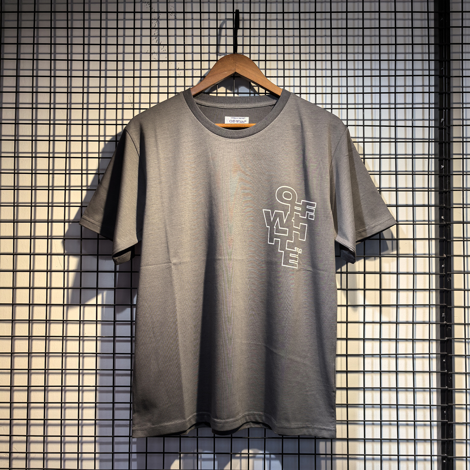 Off-White European Fit Cement Grey Graphic T-Shirt 6135