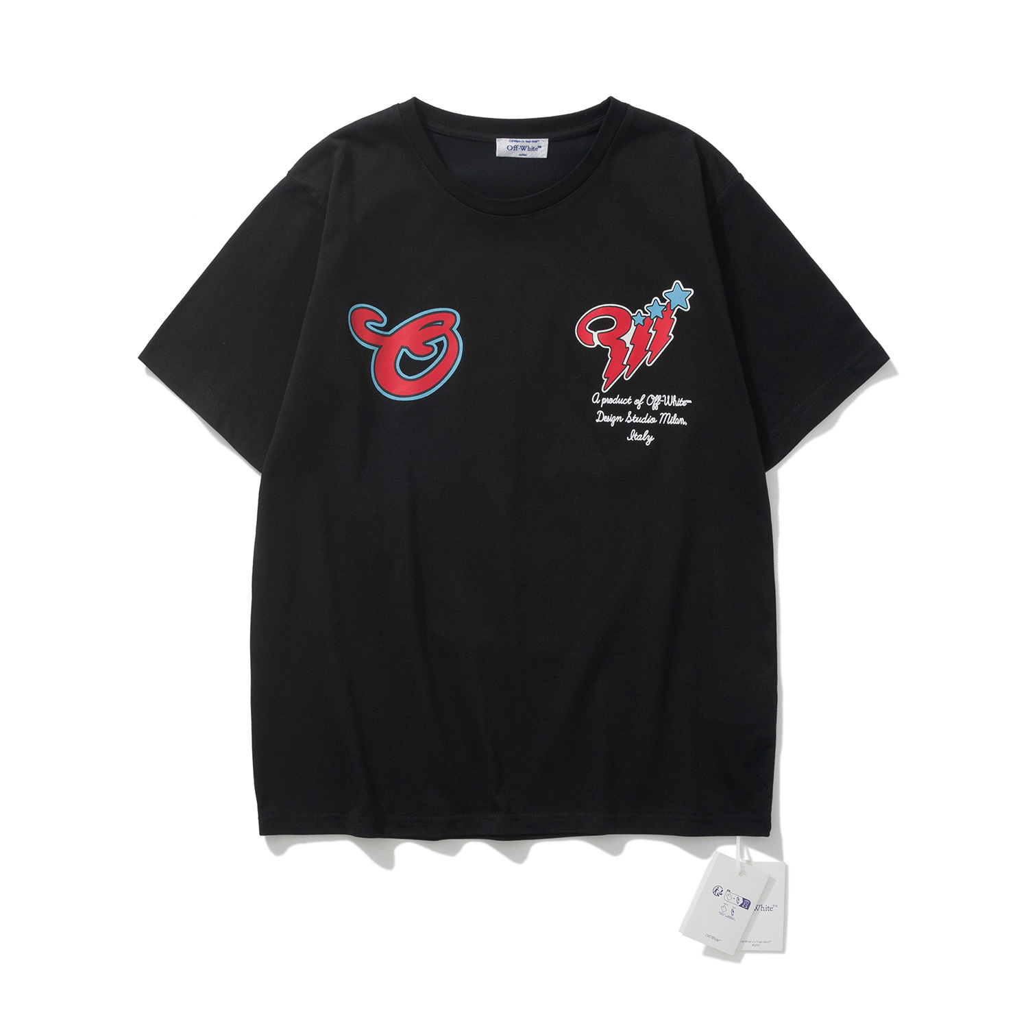 Off-White European Fit Multi Color Graphic T-Shirt 6139