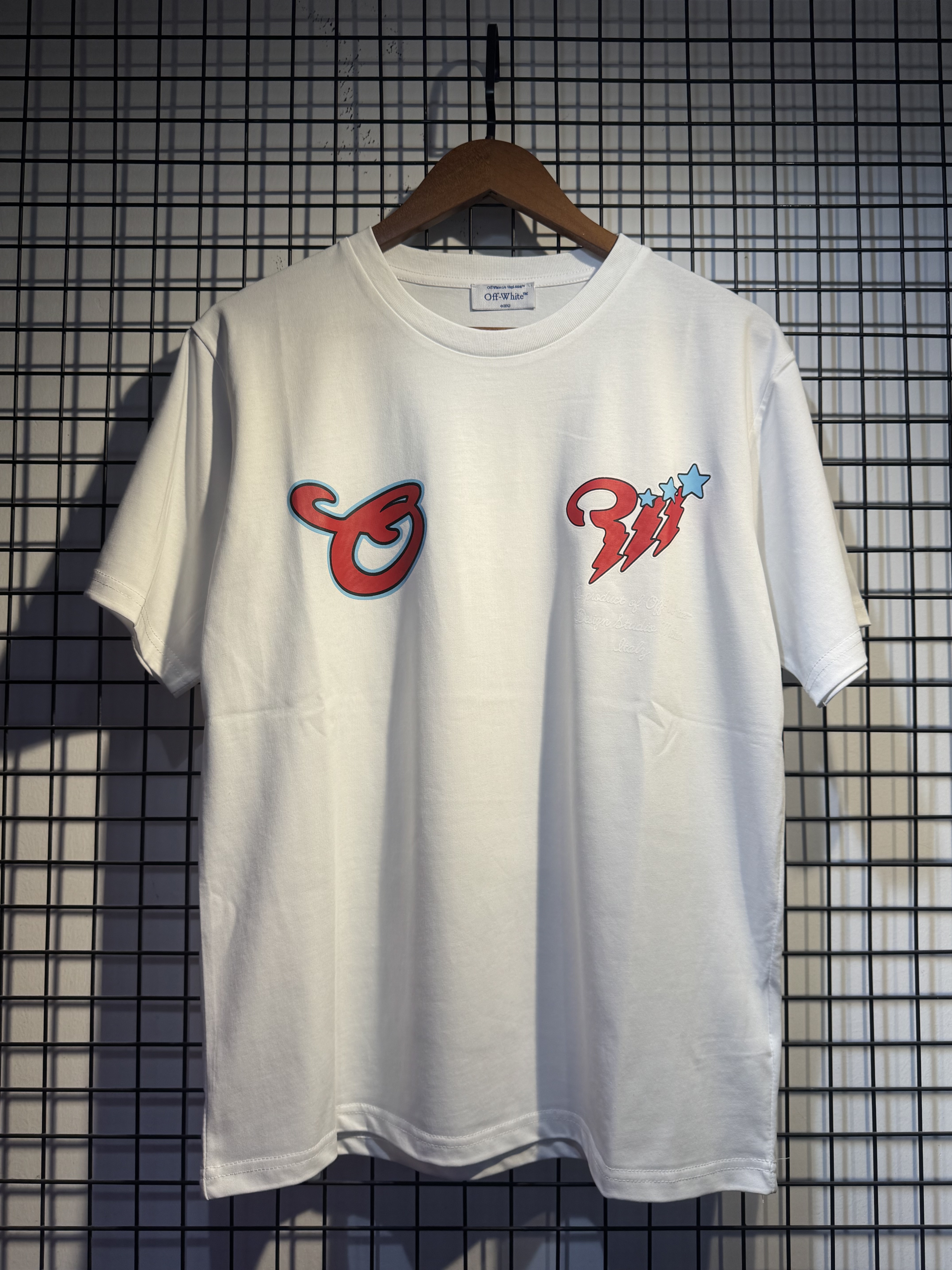 Off-White European Fit Multi Color Graphic T-Shirt 6139