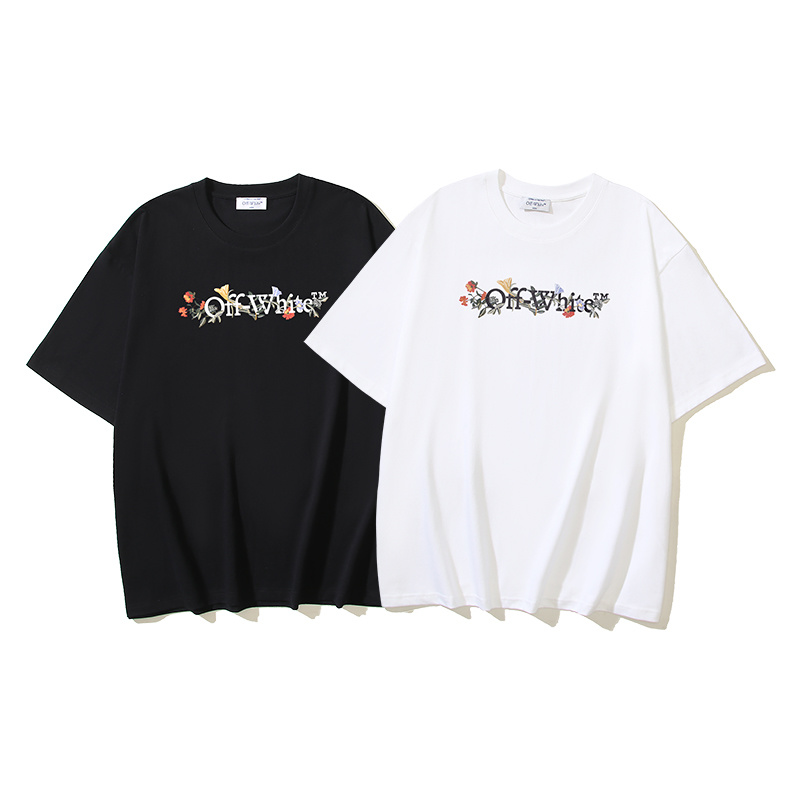Off-White Floral Logo Heavyweight T-Shirt 1357